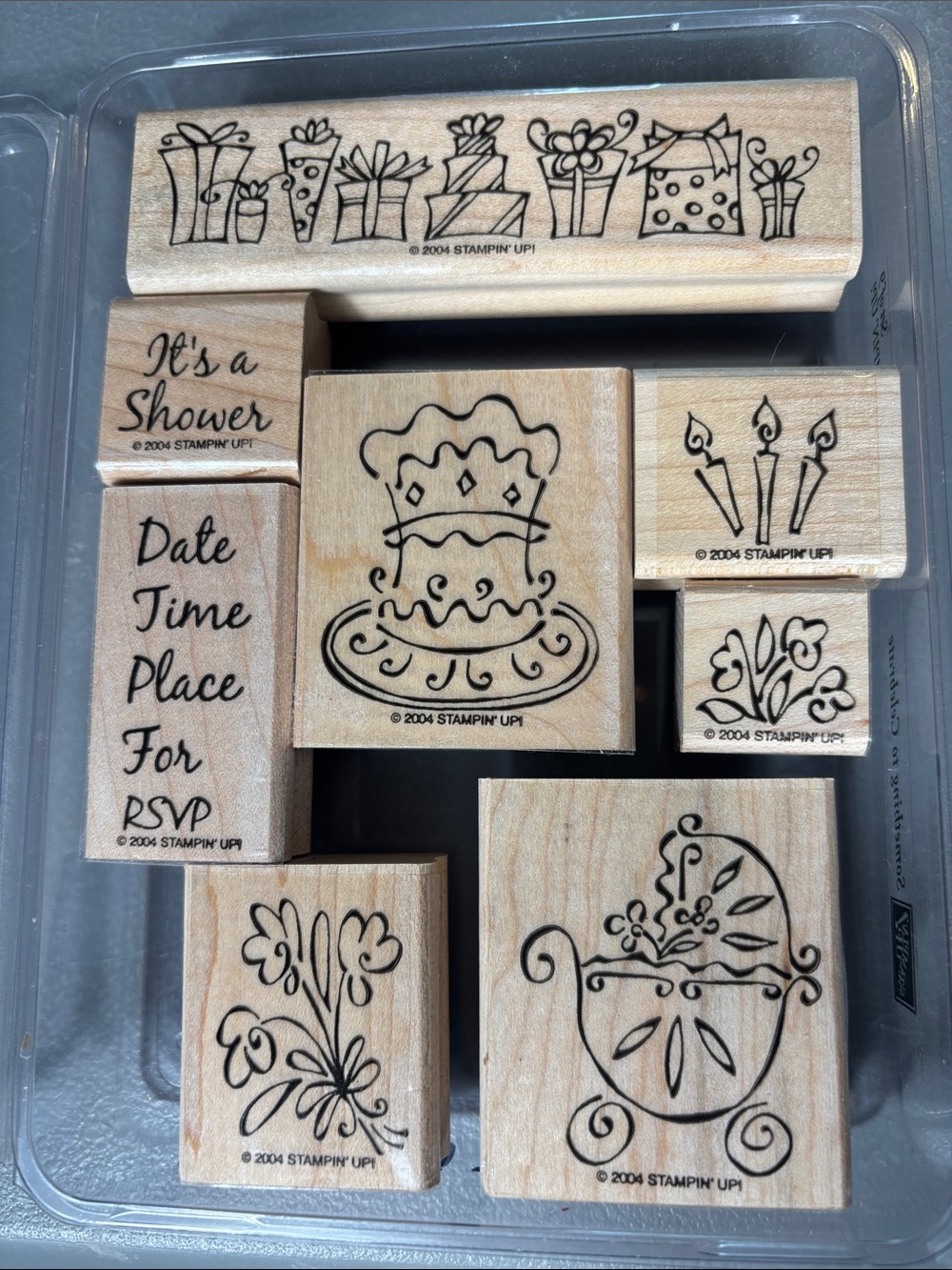 Stampin’ Up! Something to Celebrate 2004 Wood Mount Stamp Set 8 of 9